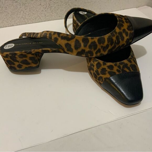 Veronica Beard Cecile Slinback Pumps Leopard Print Size 10 - Picture 6 of 11